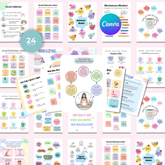 Poster & Infografik Bundle: Mentale Gesundheit | 24 Lebendige, Sofort Einsatzbereite Designs für Heilung & Wachstum | Inklusive Private Label Rights (PLR)