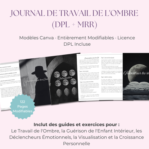 Le Journal du Travail de l'Ombre | Un Journal Guidé de 122 Pages avec Pistes & Exercices pour la Guérison & la Découverte de Soi | Inclut PLR & MRR