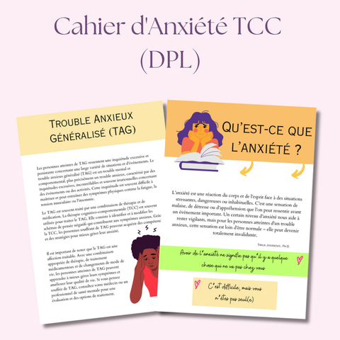 Cahier d'Exercices TCC pour l'Anxiété | Un Guide Modifiable de plus de 80 Pages pour le Calme & la Clarté | Inclut les Droits de Label Privé (PLR)
