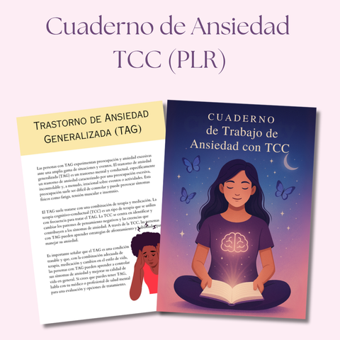 Cuaderno de Trabajo TCC para la Ansiedad | Una Guía Editable de más de 80 Páginas para la Calma y la Claridad | Incluye Derechos de Etiqueta Privada (PLR)