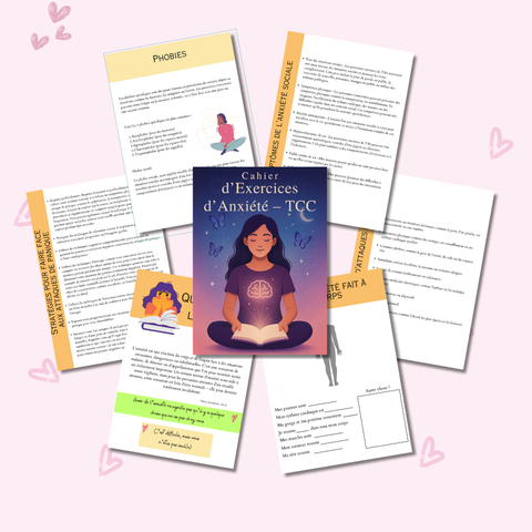 Cahier d'Exercices TCC pour l'Anxiété | Un Guide Modifiable de plus de 80 Pages pour le Calme & la Clarté | Inclut les Droits de Label Privé (PLR)