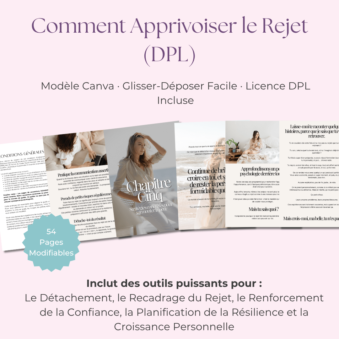 Comment Accueillir le Rejet | Un Guide de 53 Pages pour Bâtir une Confiance Inébranlable | Inclut PLR & MRR - RCC