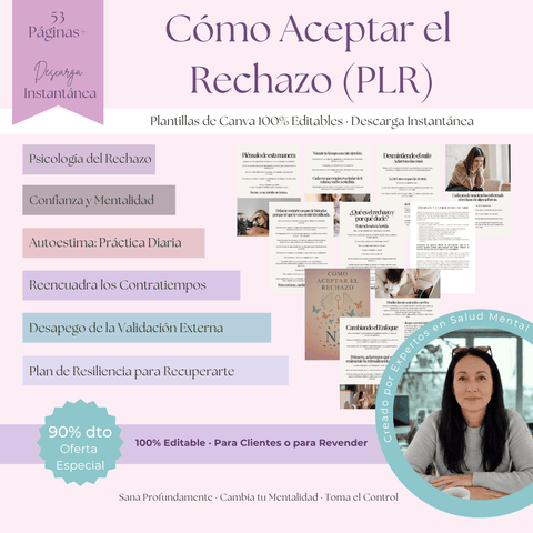 Cómo aceptar el rechazo | Una Guía de 53 Páginas para Construir una Confianza Inquebrantable | Incluye PLR y MRR - RCC