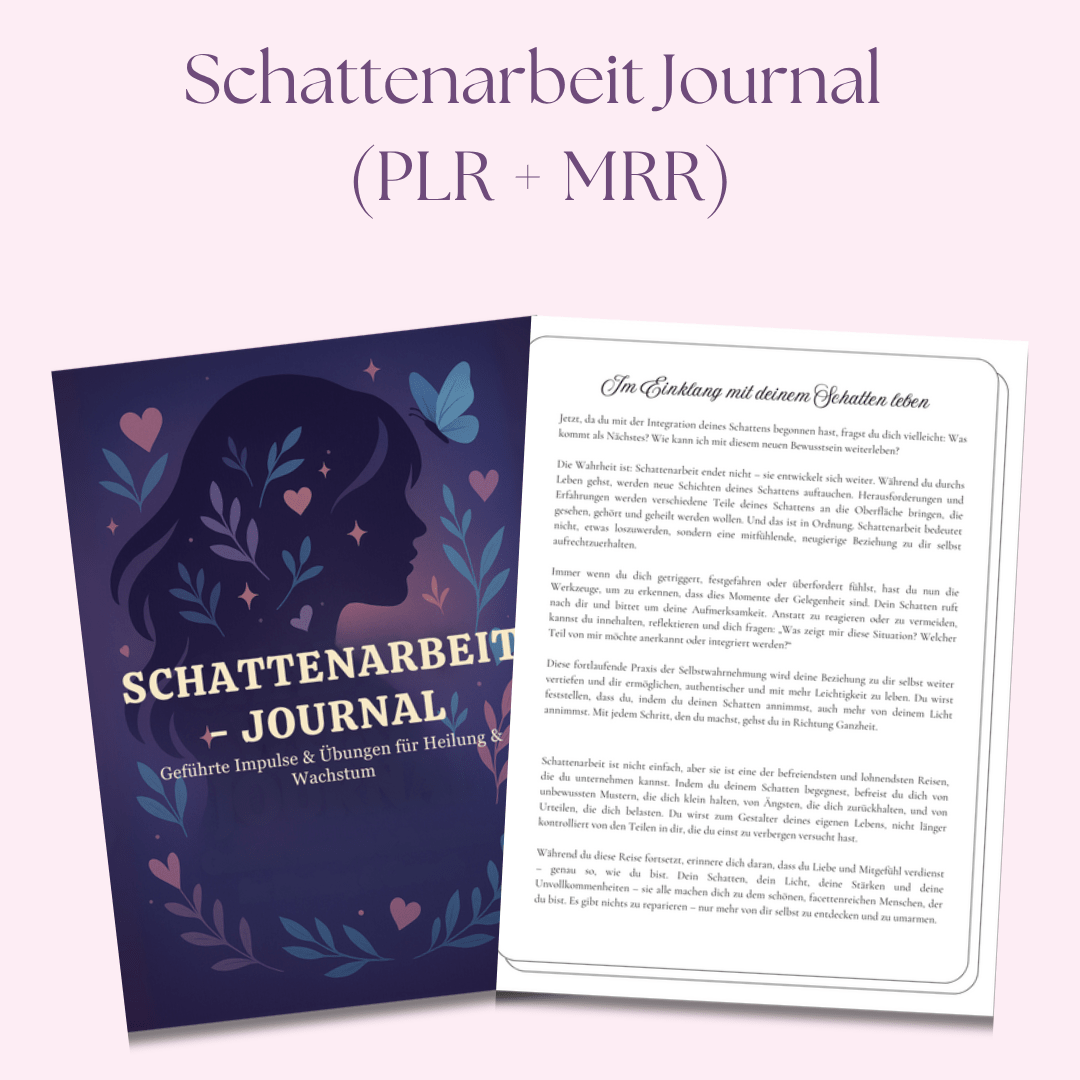 Das Schattenarbeit - Journal | Ein 122 - seitiges, geführtes Journal mit Impulsen & Übungen für Heilung & Selbstfindung | Inklusive PLR & MRR - RCC