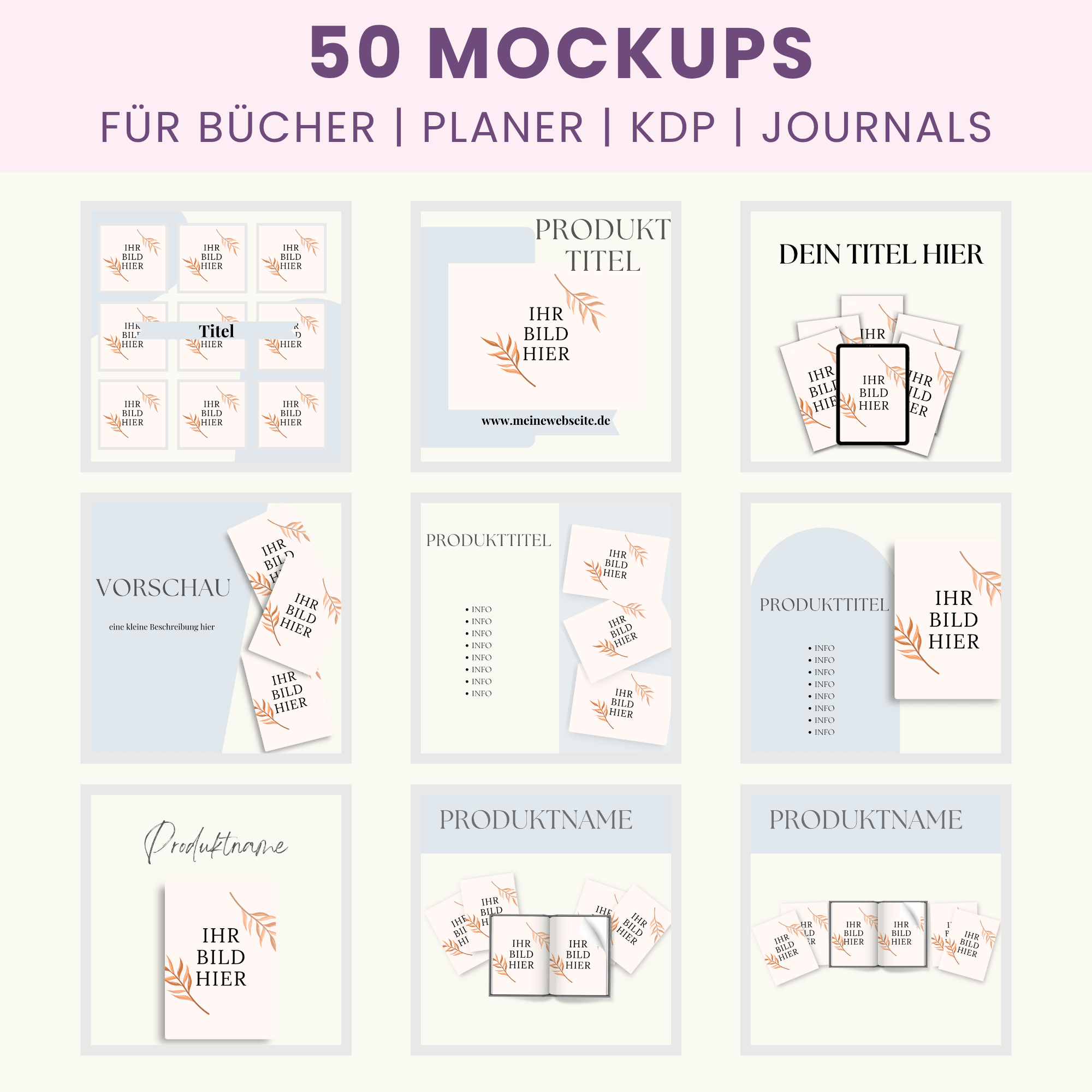 Das Ultimative Mockup - Bundle | 50 Beeindruckende Canva - Vorlagen, um Ihre digitalen Produkte zu präsentieren & Ihren Umsatz zu steigern - RCC