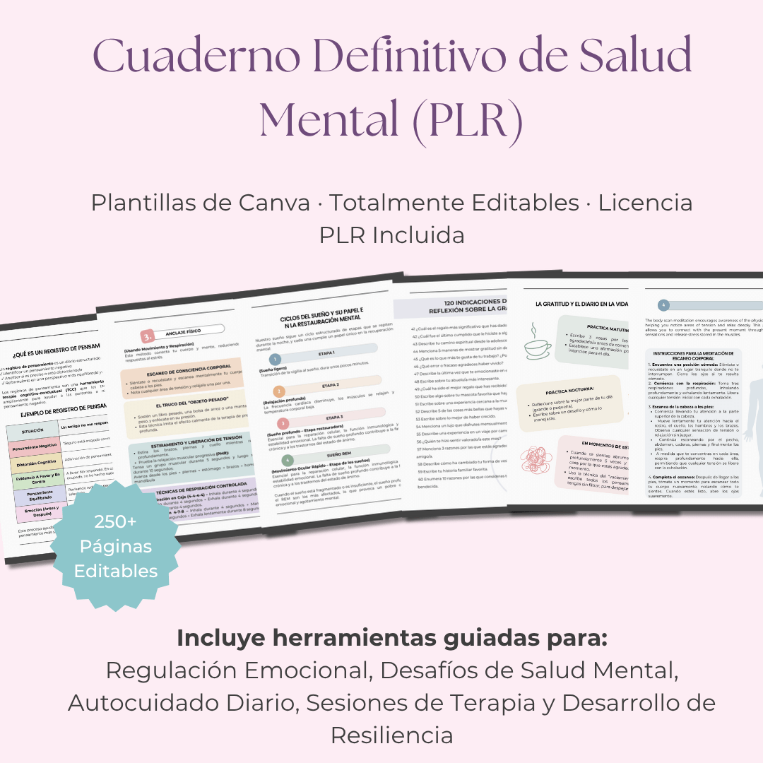 El Cuaderno de Trabajo Definitivo de Salud Mental | Una Guía Todo en Uno de más de 250 Páginas para la Sanación y la Resiliencia | Incluye Derechos de Etiqueta Privada (PLR) - RCC
