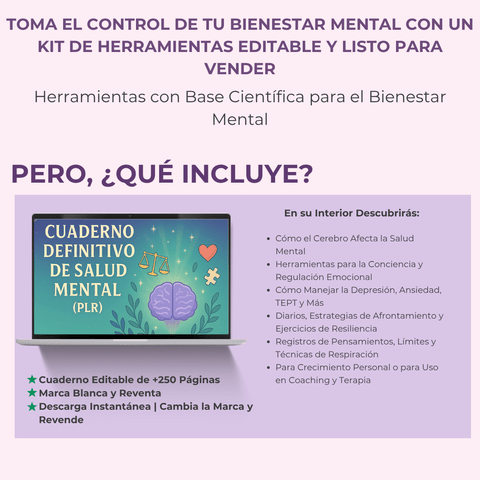 El Cuaderno de Trabajo Definitivo de Salud Mental | Una Guía Todo en Uno de más de 250 Páginas para la Sanación y la Resiliencia | Incluye Derechos de Etiqueta Privada (PLR) - RCC