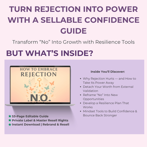 How to Embrace Rejection 🌻 A 53 - Page Guide to Building Unshakable Confidence | Includes PLR & MRR - RCC