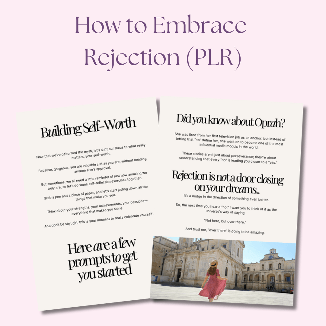 How to Embrace Rejection 🌻 A 53 - Page Guide to Building Unshakable Confidence | Includes PLR & MRR - RCC