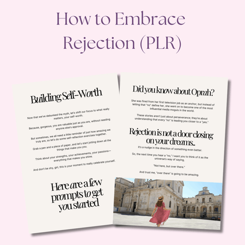 How to Embrace Rejection 🌻 A 53 - Page Guide to Building Unshakable Confidence | Includes PLR & MRR - RCC