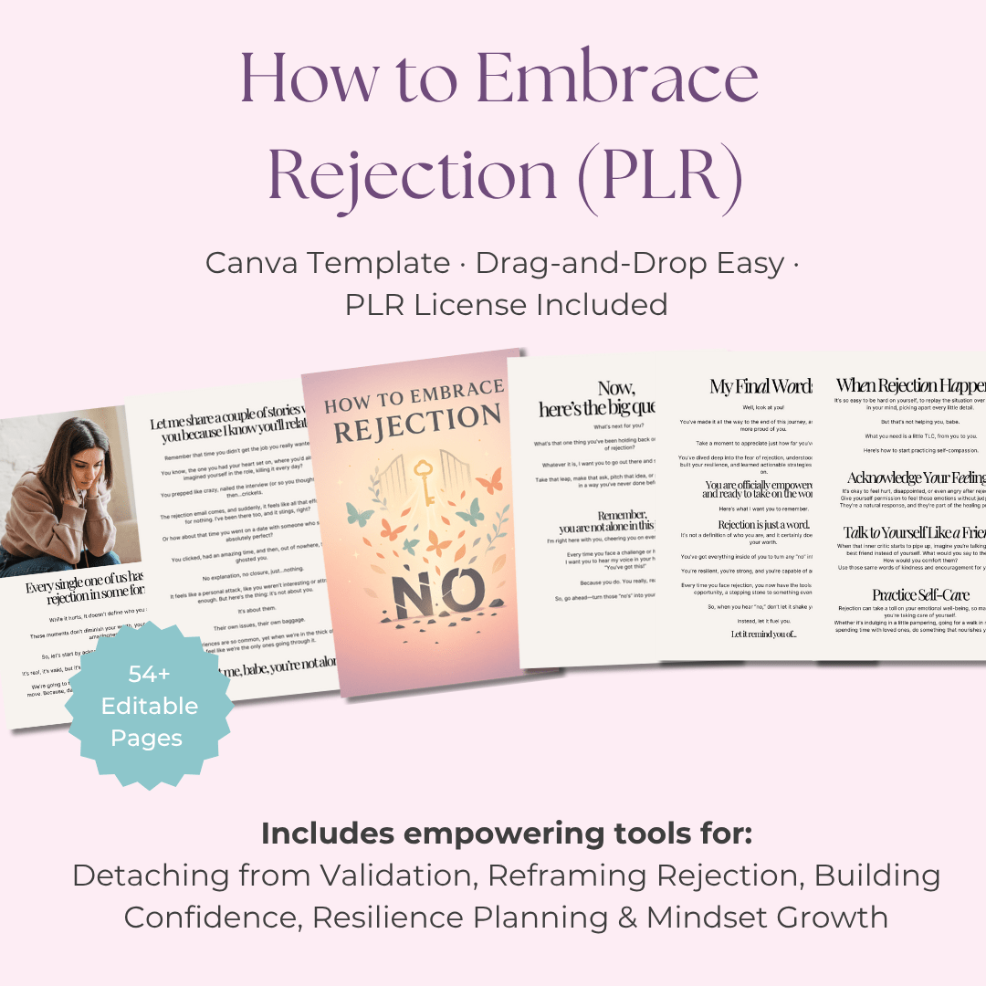 How to Embrace Rejection 🌻 A 53 - Page Guide to Building Unshakable Confidence | Includes PLR & MRR - RCC