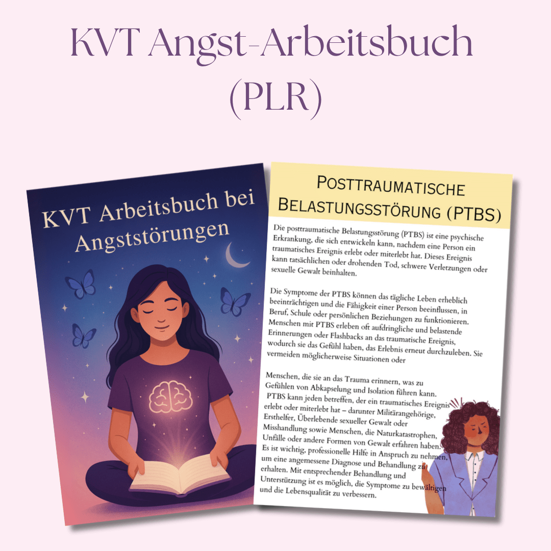 KVT - Arbeitsbuch bei Angststörungen | Ein editierbarer Leitfaden mit über 80 Seiten für Ruhe & Klarheit | Inklusive Private Label Rights (PLR) - RCC