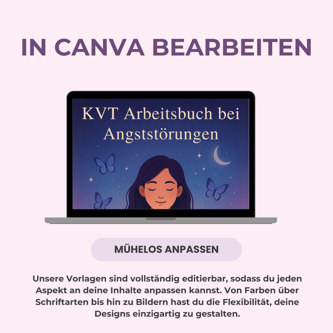 KVT - Arbeitsbuch bei Angststörungen | Ein editierbarer Leitfaden mit über 80 Seiten für Ruhe & Klarheit | Inklusive Private Label Rights (PLR) - RCC