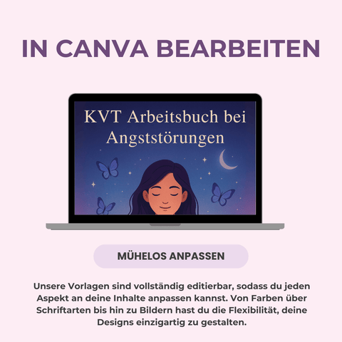 KVT - Arbeitsbuch bei Angststörungen | Ein editierbarer Leitfaden mit über 80 Seiten für Ruhe & Klarheit | Inklusive Private Label Rights (PLR) - RCC