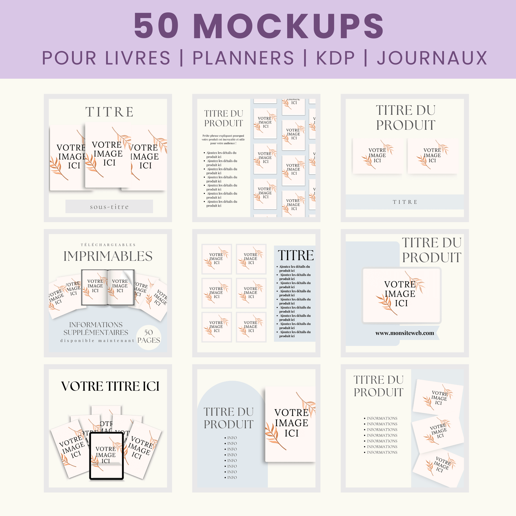 Le Bundle Ultime de Mockups | 50 Modèles Canva Époustouflants pour Présenter vos Produits Digitaux & Booster vos Ventes - RCC