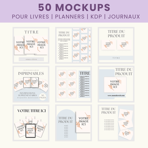 Le Bundle Ultime de Mockups | 50 Modèles Canva Époustouflants pour Présenter vos Produits Digitaux & Booster vos Ventes - RCC