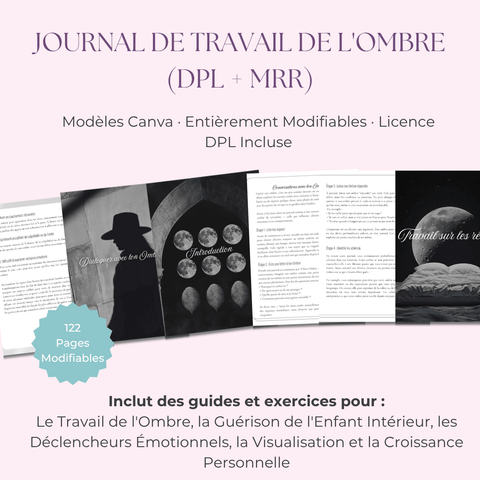 Le Journal du Travail de l'Ombre | Un Journal Guidé de 122 Pages avec Pistes & Exercices pour la Guérison & la Découverte de Soi | Inclut PLR & MRR - RCC