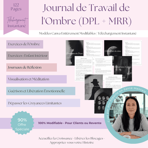 Le Journal du Travail de l'Ombre | Un Journal Guidé de 122 Pages avec Pistes & Exercices pour la Guérison & la Découverte de Soi | Inclut PLR & MRR - RCC