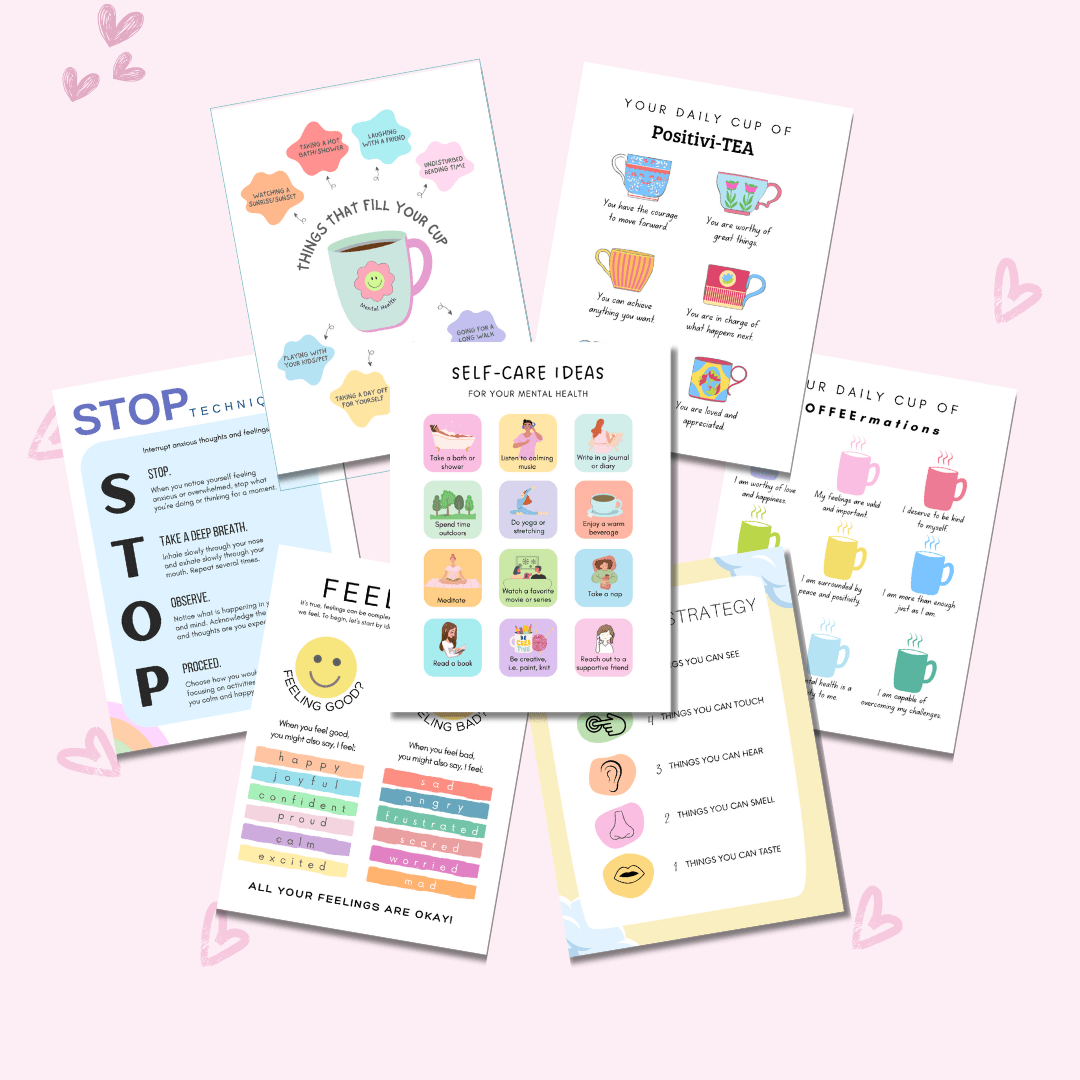 Mental Health Poster & Infographic Bundle 24 Vibrant, Ready - to - Use Designs for Healing & Growth | Includes Private Label Rights (PLR) - RCC