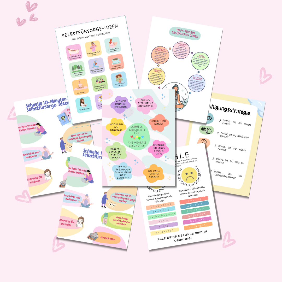 Poster & Infografik Bundle: Mentale Gesundheit | 24 Lebendige, Sofort Einsatzbereite Designs für Heilung & Wachstum | Inklusive Private Label Rights (PLR) - RCC