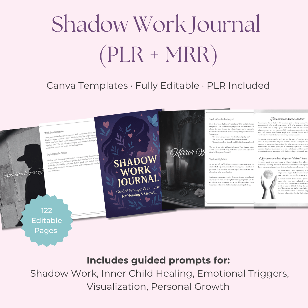 The Shadow Work Journal ✨ A 122 - Page Guided Journal with Prompts & Exercises for Healing & Self - Discovery | Includes PLR & MRR - RCC