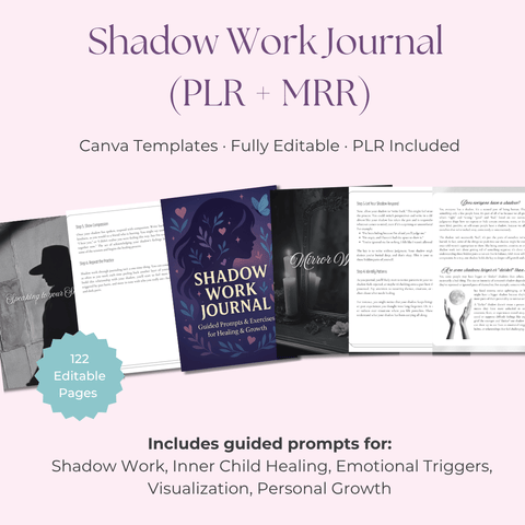 The Shadow Work Journal ✨ A 122 - Page Guided Journal with Prompts & Exercises for Healing & Self - Discovery | Includes PLR & MRR - RCC