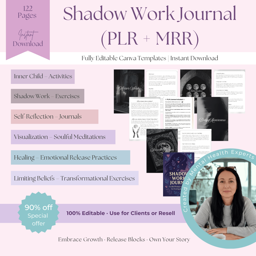 The Shadow Work Journal ✨ A 122 - Page Guided Journal with Prompts & Exercises for Healing & Self - Discovery | Includes PLR & MRR - RCC