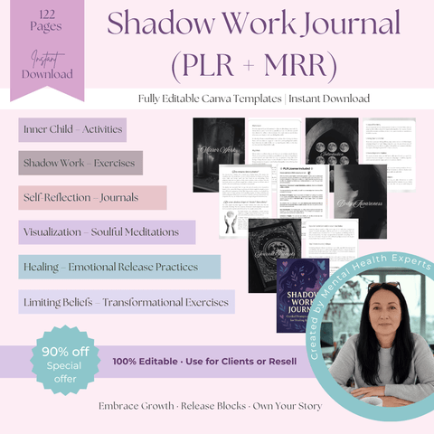 The Shadow Work Journal ✨ A 122 - Page Guided Journal with Prompts & Exercises for Healing & Self - Discovery | Includes PLR & MRR - RCC