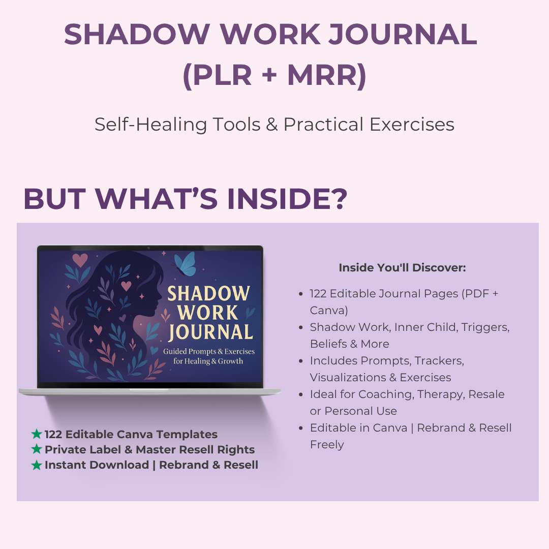 The Shadow Work Journal ✨ A 122 - Page Guided Journal with Prompts & Exercises for Healing & Self - Discovery | Includes PLR & MRR - RCC