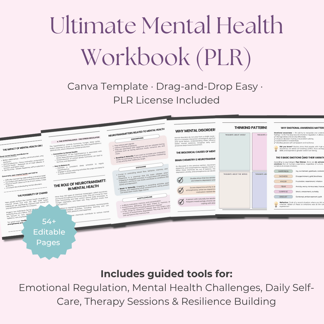 The Ultimate Mental Health Workbook A 250+ Page All - in - One Guide for Healing & Resilience | Includes Private Label Rights (PLR) - RCC