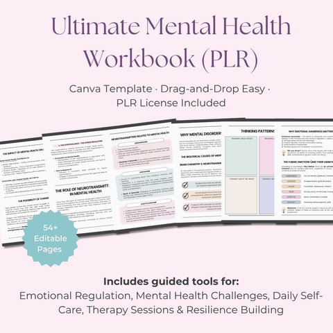 The Ultimate Mental Health Workbook A 250+ Page All - in - One Guide for Healing & Resilience | Includes Private Label Rights (PLR) - RCC