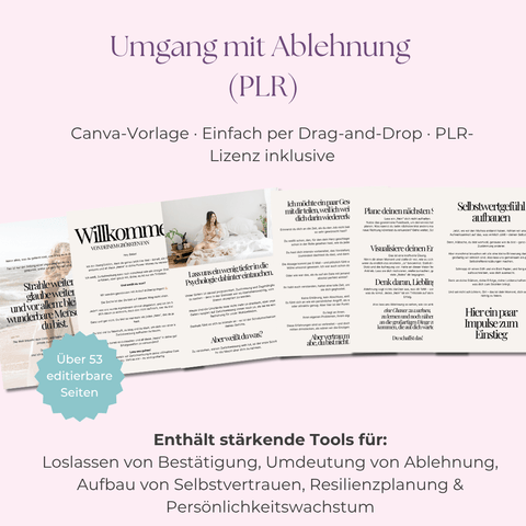 Umgang mit Ablehnung lernen | Ein 53 - seitiger Leitfaden, um unerschütterliches Selbstvertrauen aufzubauen | Inklusive PLR & MRR - RCC